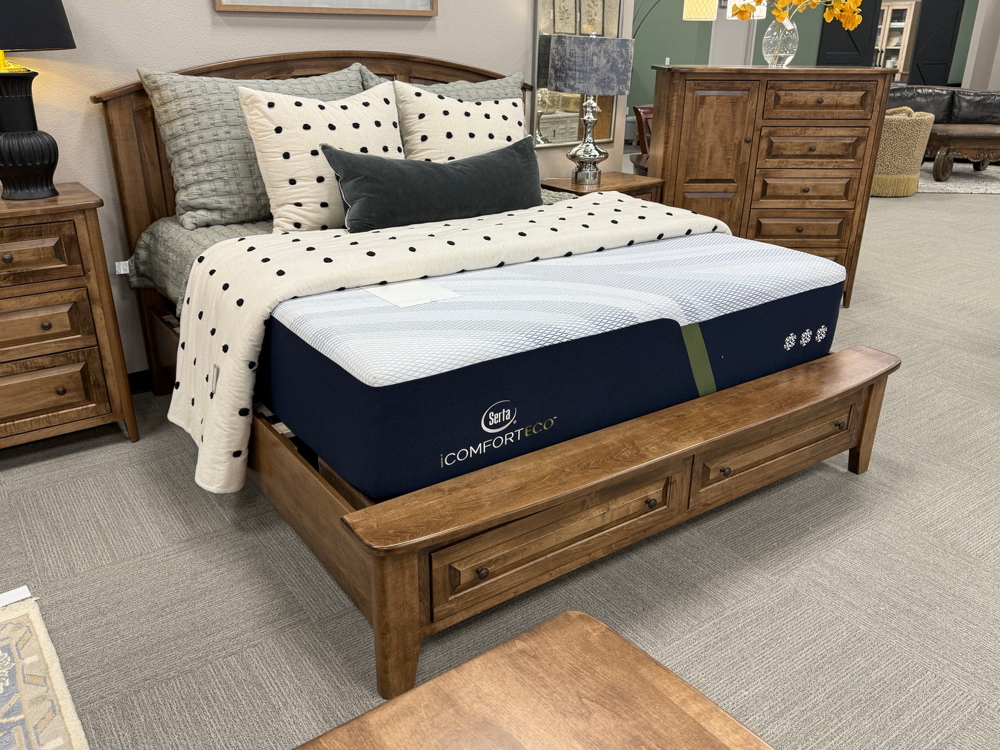 Solid Wood King Panel Bed