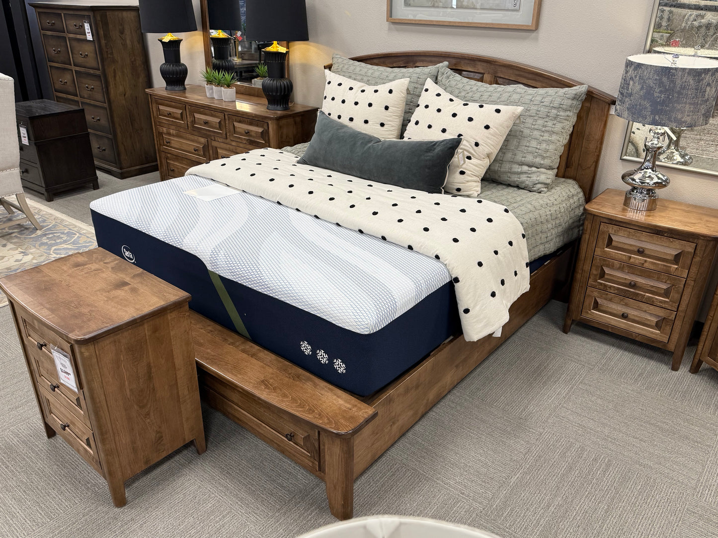Solid Wood King Panel Bed