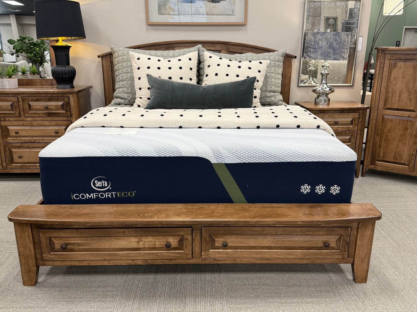 Solid Wood King Panel Bed