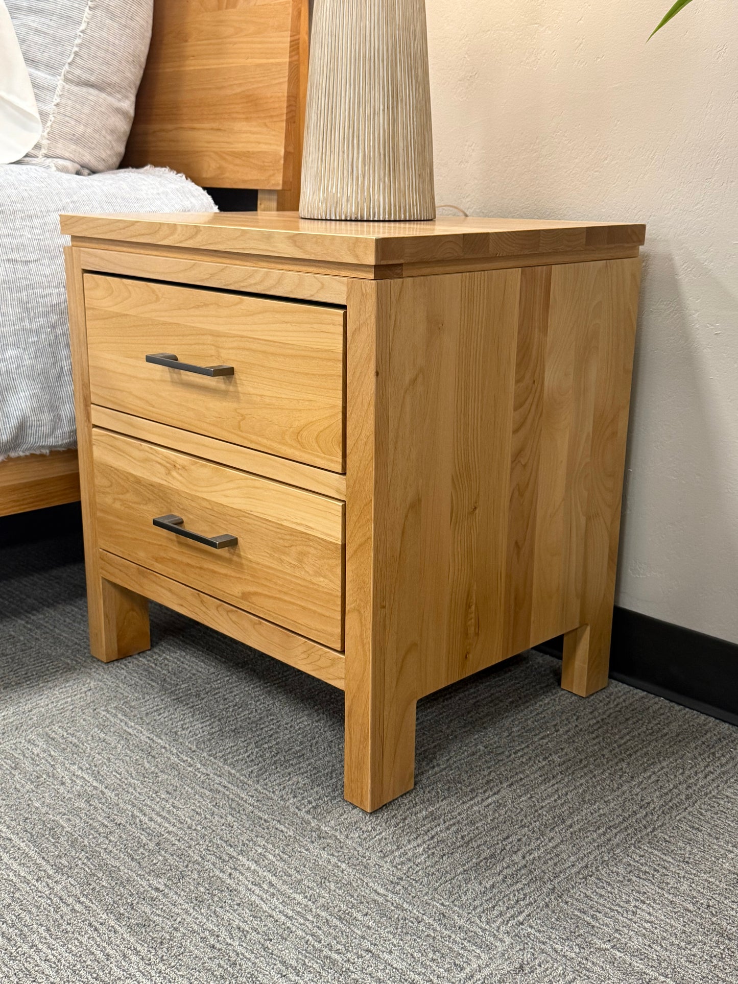 Scandinavian Wood 2-Drawer Nightstand