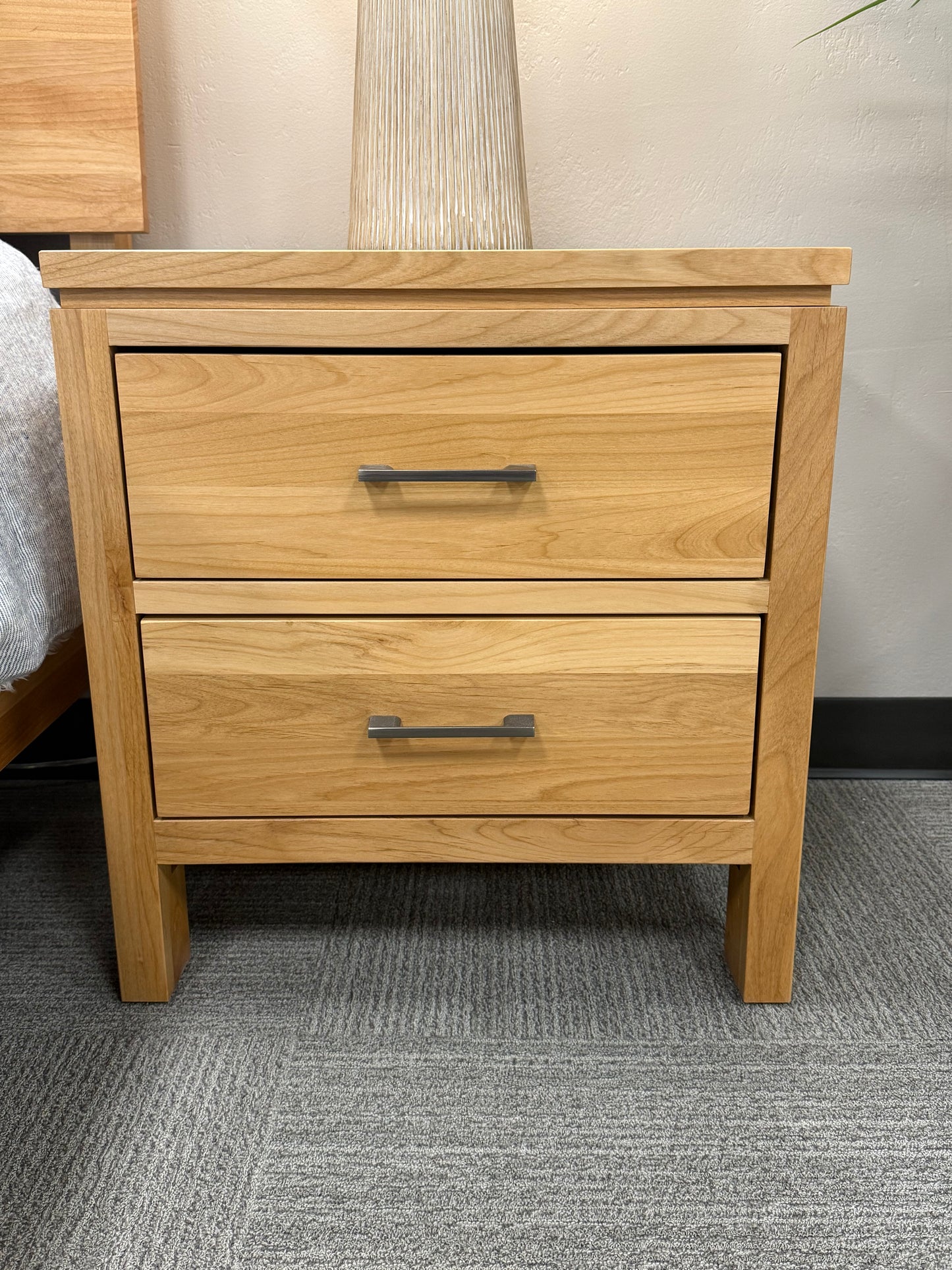 Scandinavian Wood 2-Drawer Nightstand
