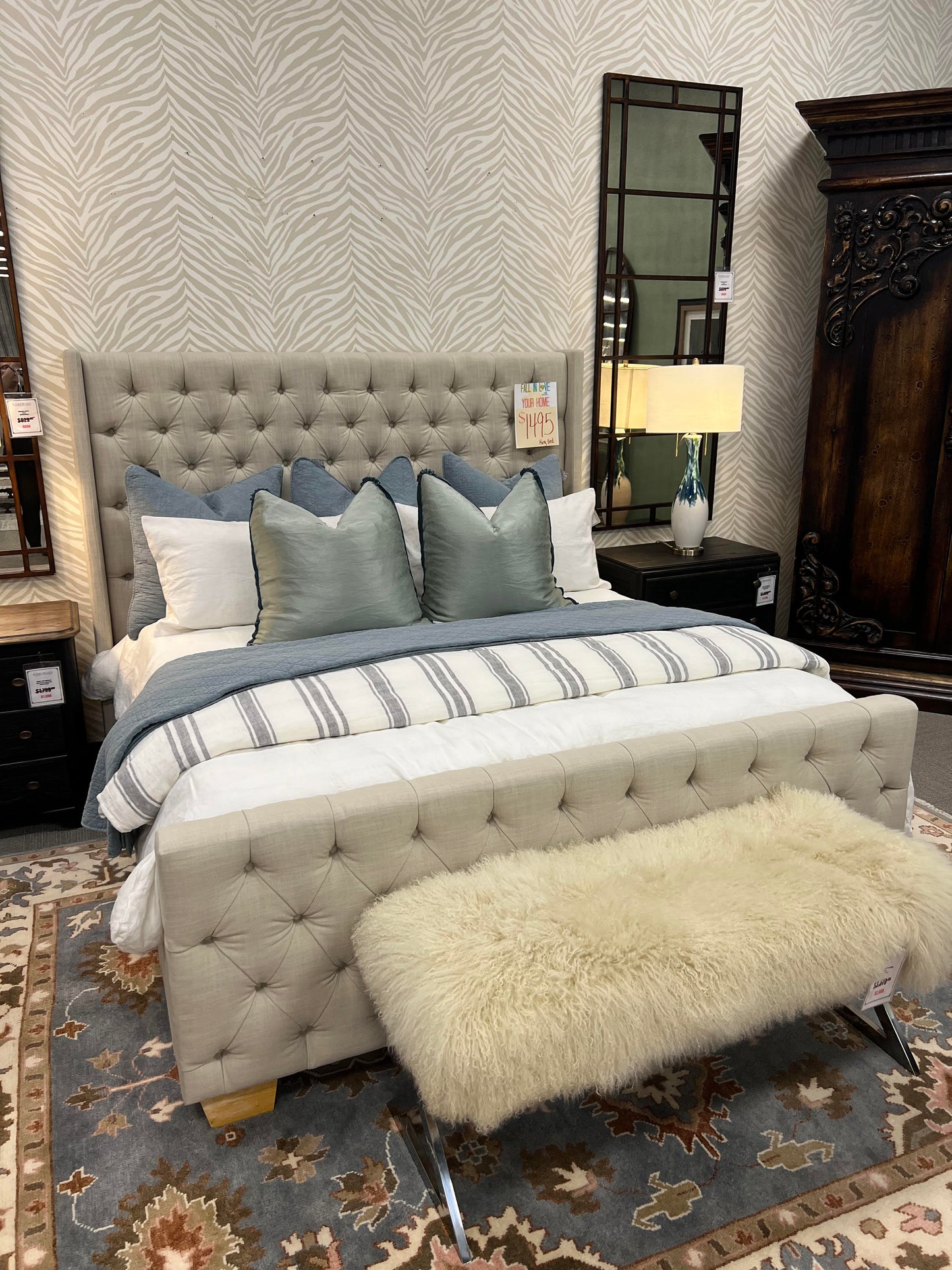 White Linen King Sham