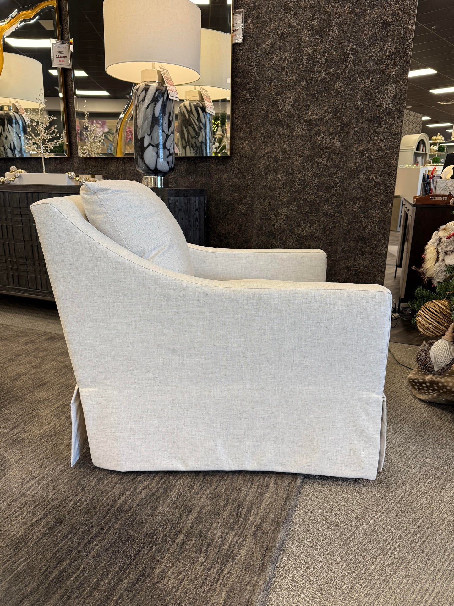 Upholstered Fabric Swivel Chair