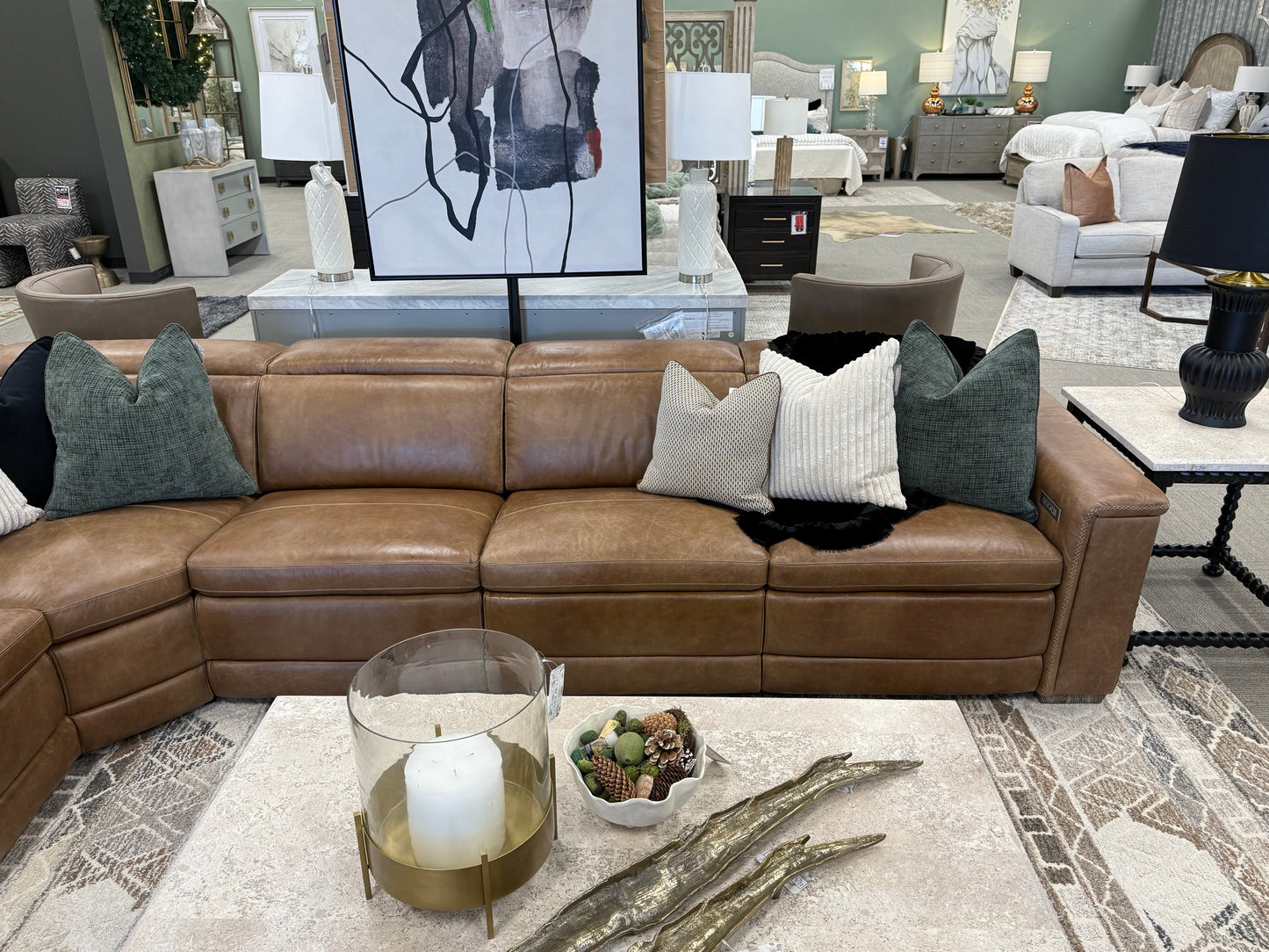 Power Motion Leather Sectional