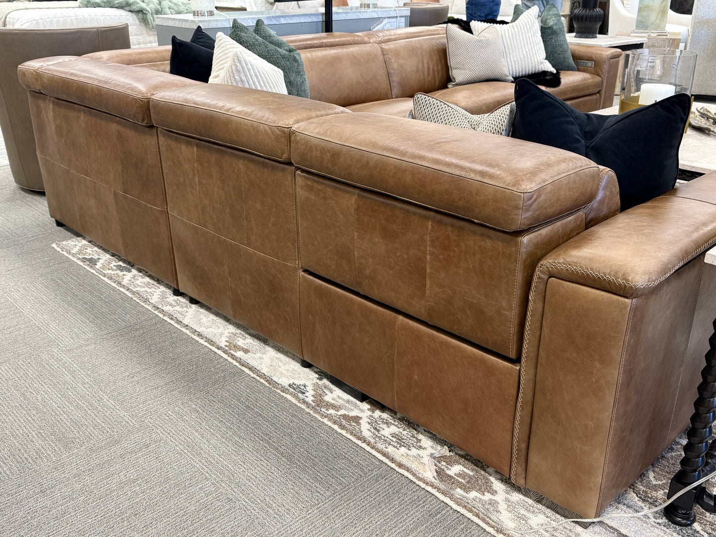 Power Motion Leather Sectional
