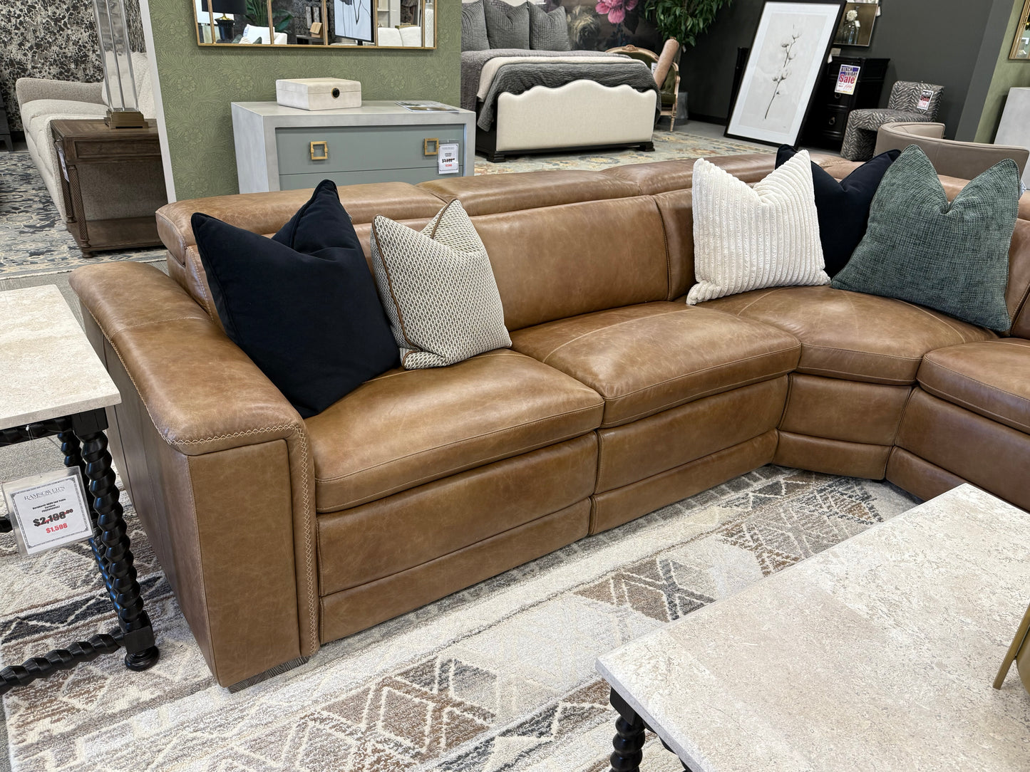 Power Motion Leather Sectional