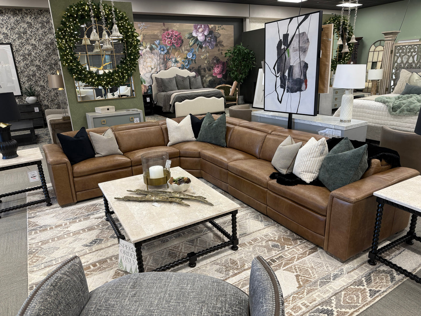 Power Motion Leather Sectional