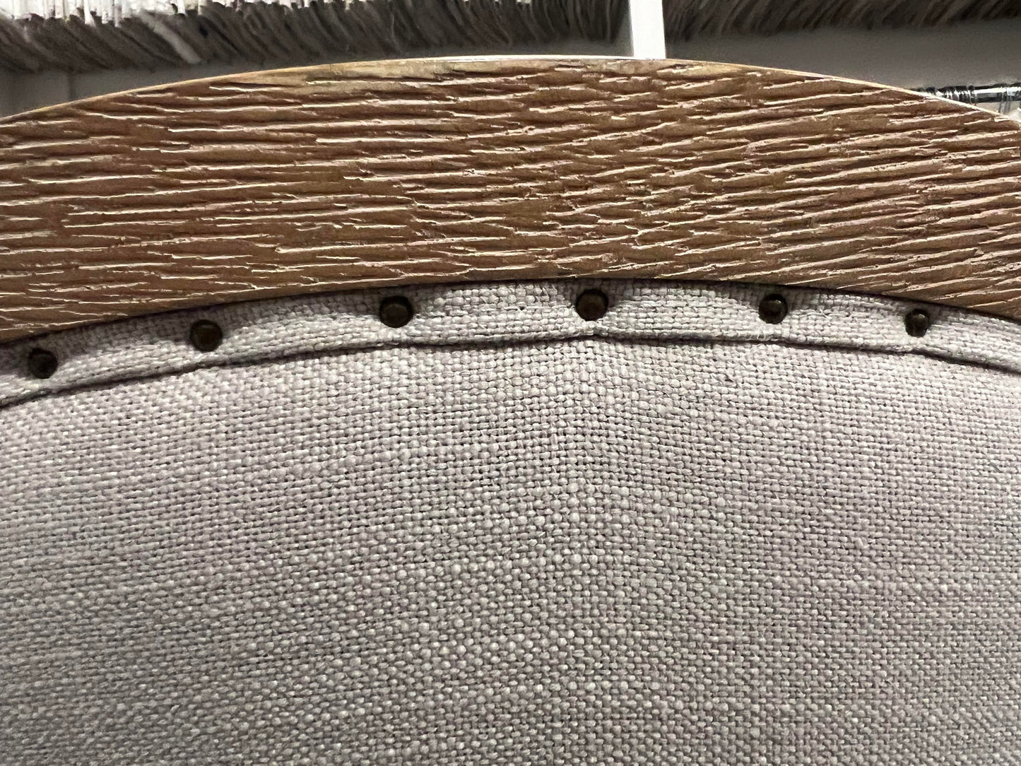 Linen Upholstery Barrel Counter Stool