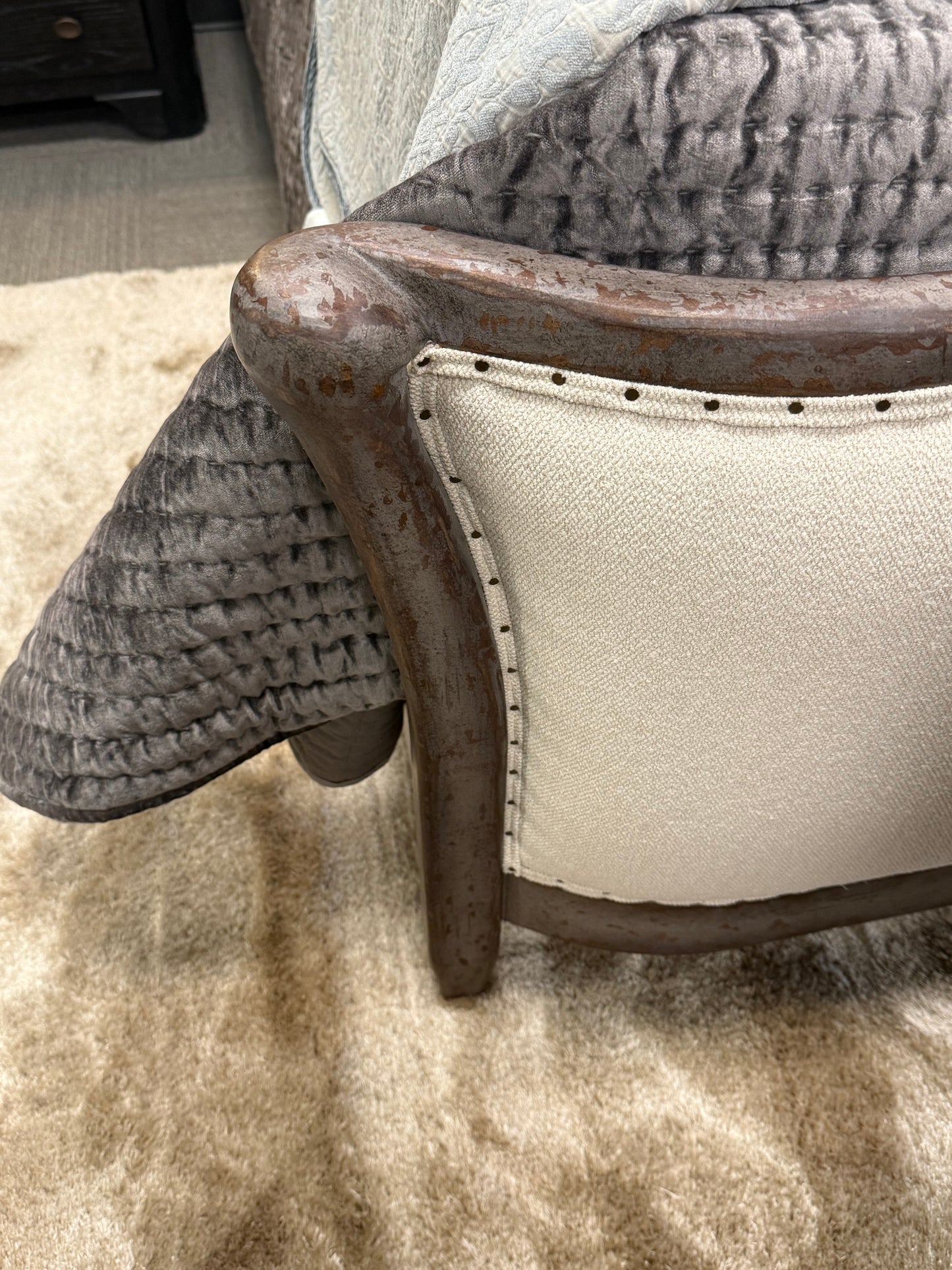 European Farmhouse Upholstered King Bed