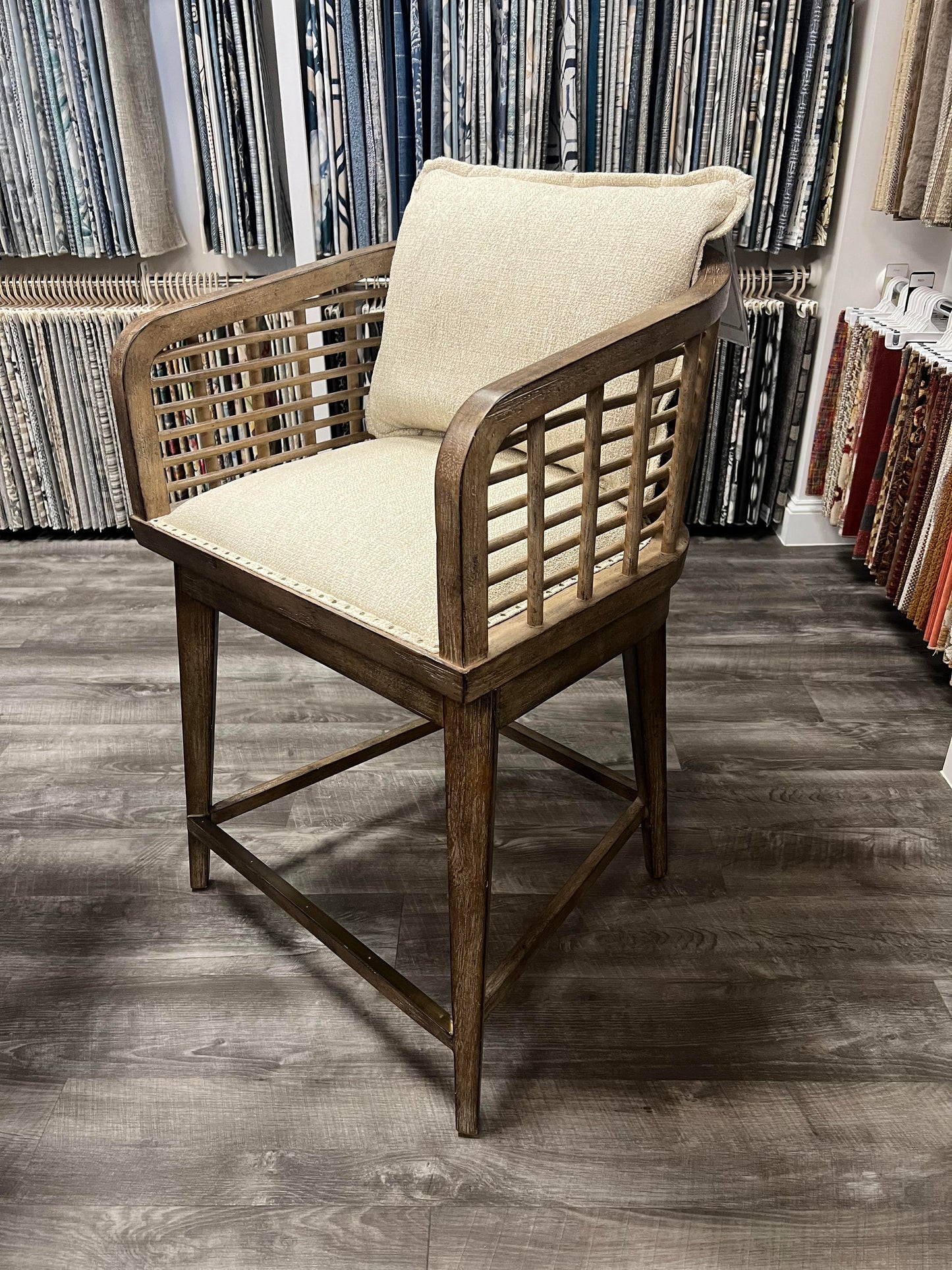 Barrel Back Swivel Counter Stool