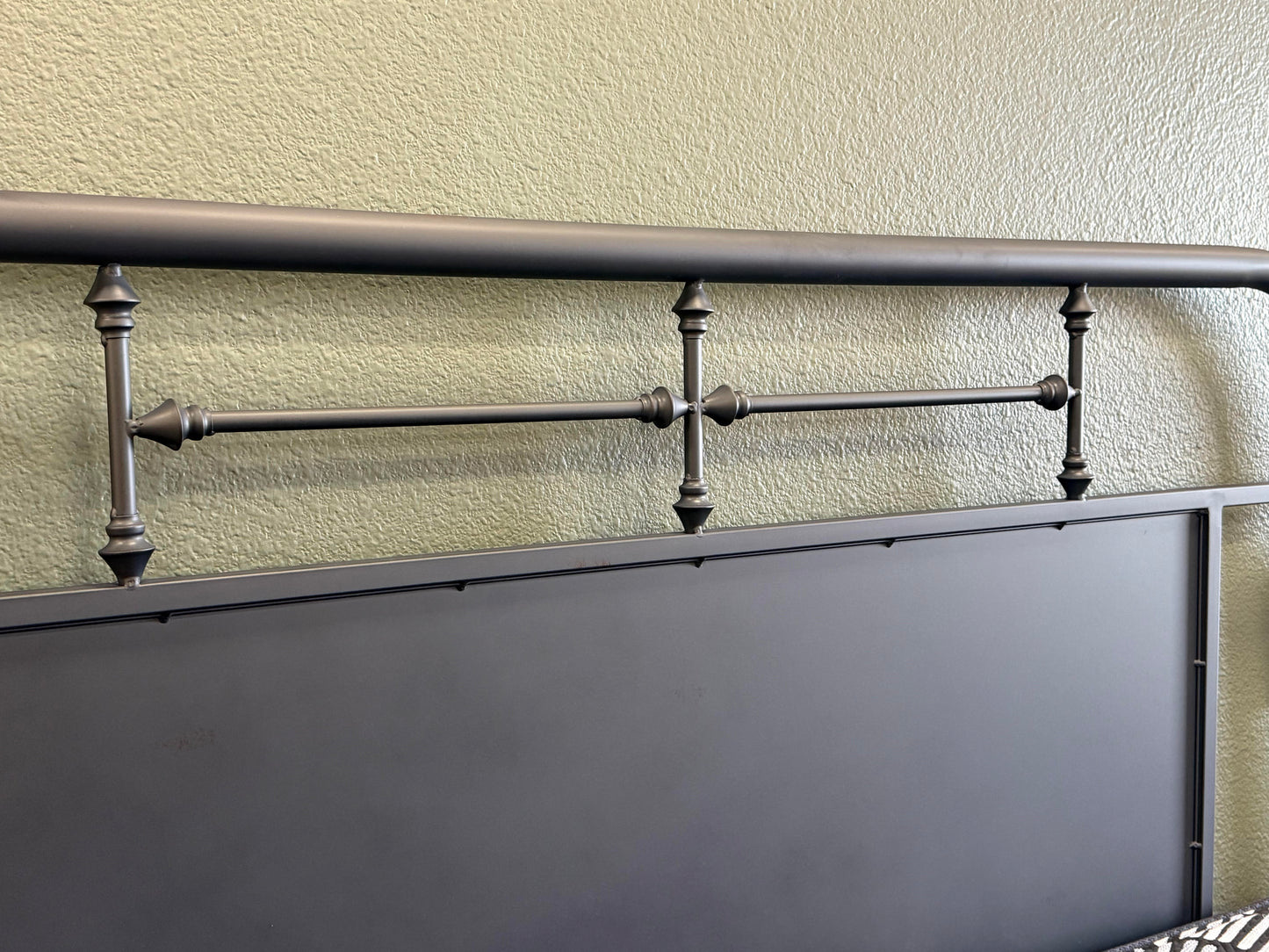 Navy Farmhouse Metal Queen Bed