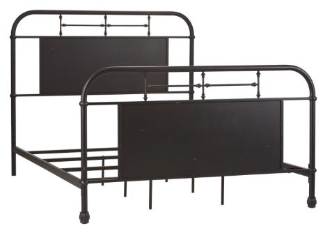 Navy Farmhouse Metal Queen Bed