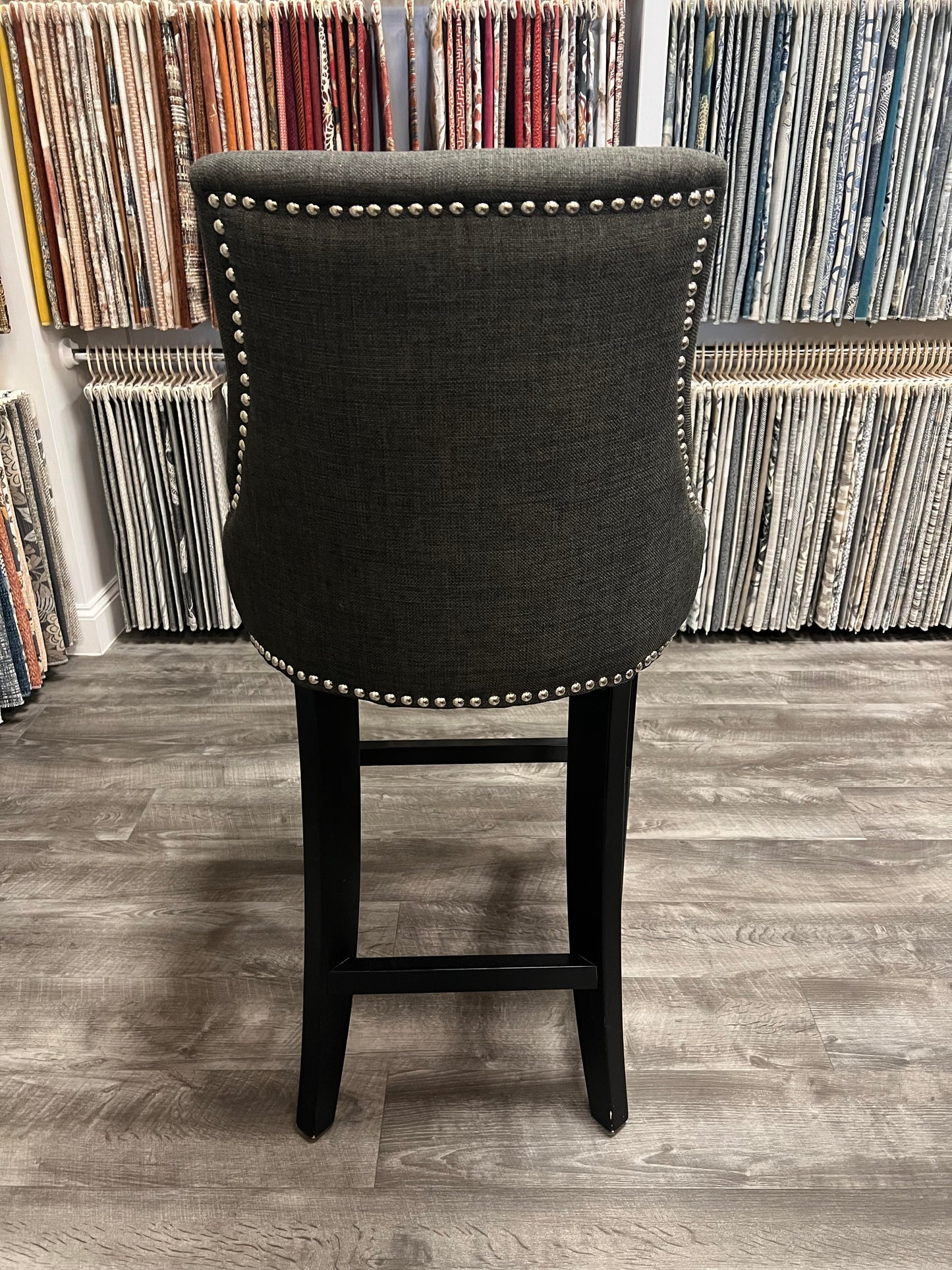 Charcoal Upholstered Counter Stool