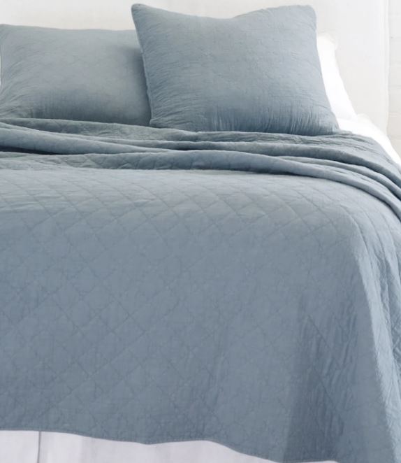 Blue Cotton King Coverlet
