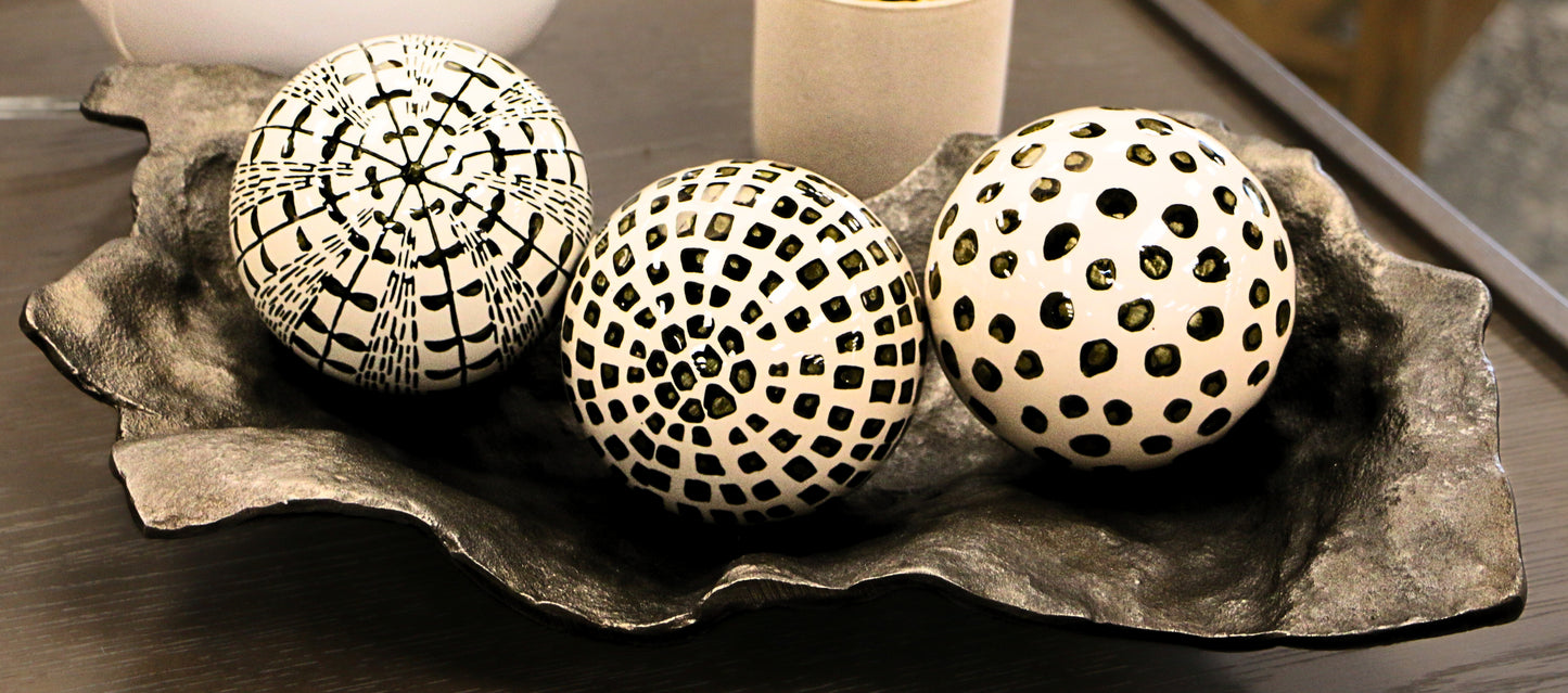 Black & White Decorative Orbs