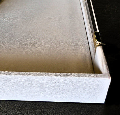 White Shagreen Tray