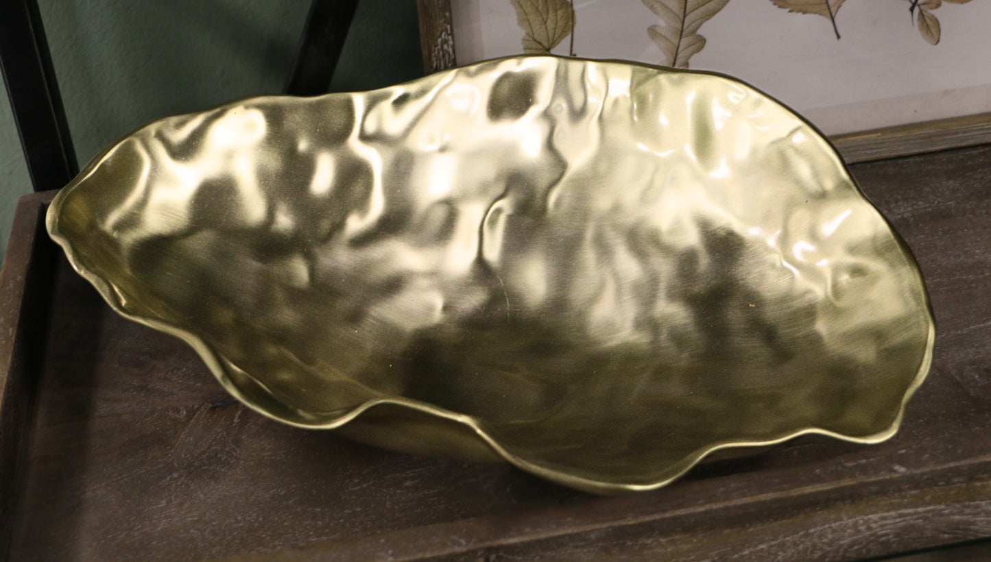 Gold Organic Oval Bowl