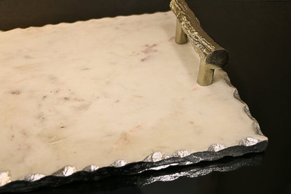 Silver Marble Tray