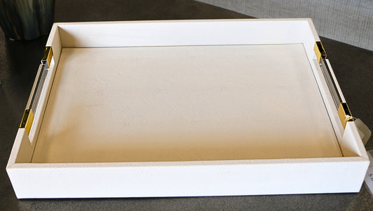 White Shagreen Tray