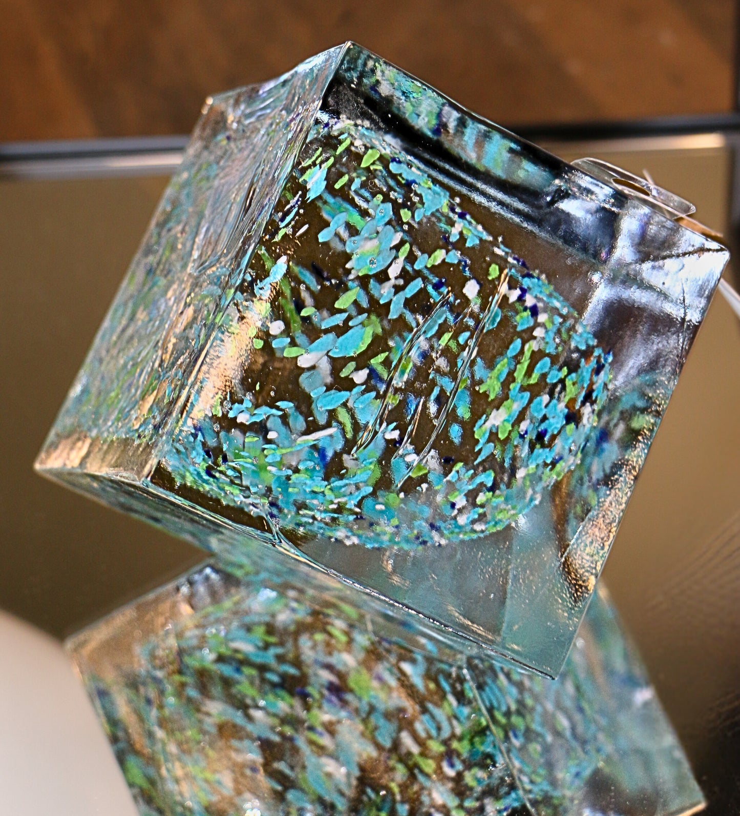 Speckled Glass Cube