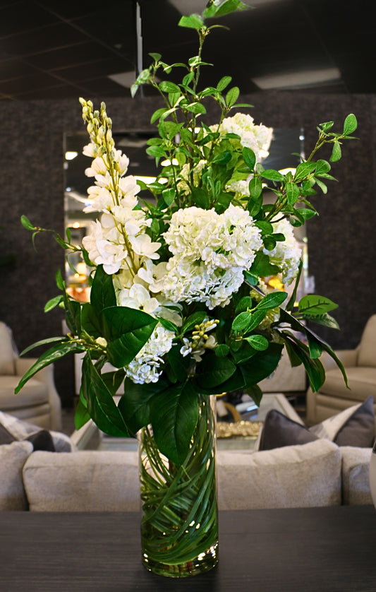 Delphinium & Mangrove Floral Arrangement