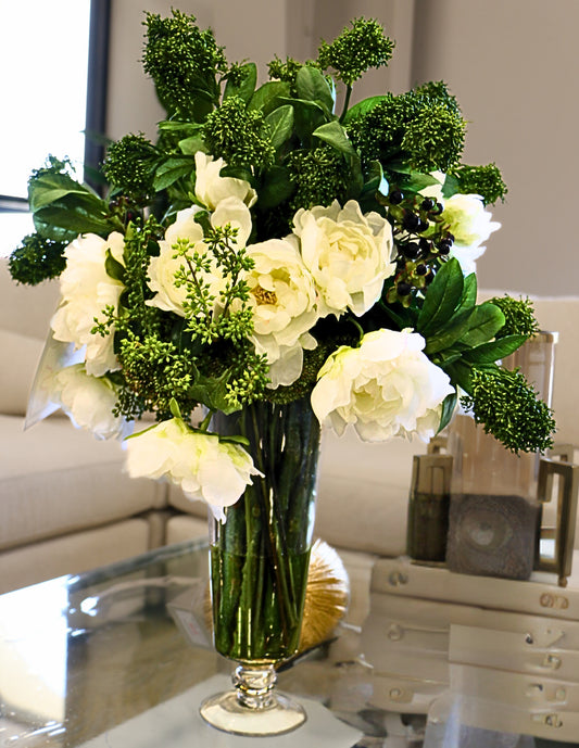 White Peony Floral Arrangement