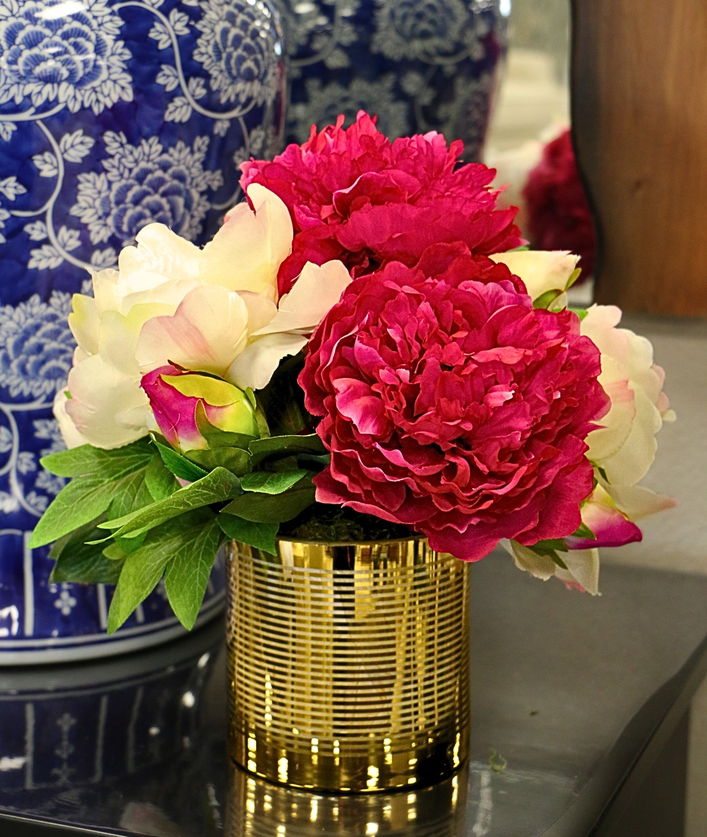 White & Pink Peony Floral Arrangement