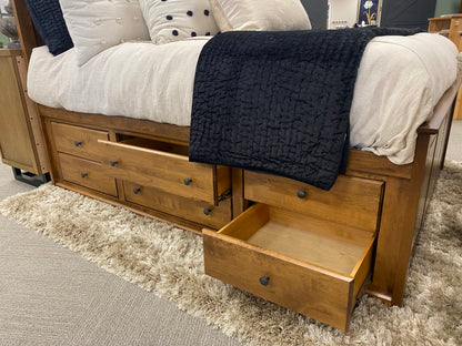 Solid Wood Queen 6-Drawer Chest Bed