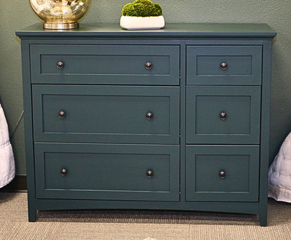 Solid Wood 6-Drawer Combo Dresser