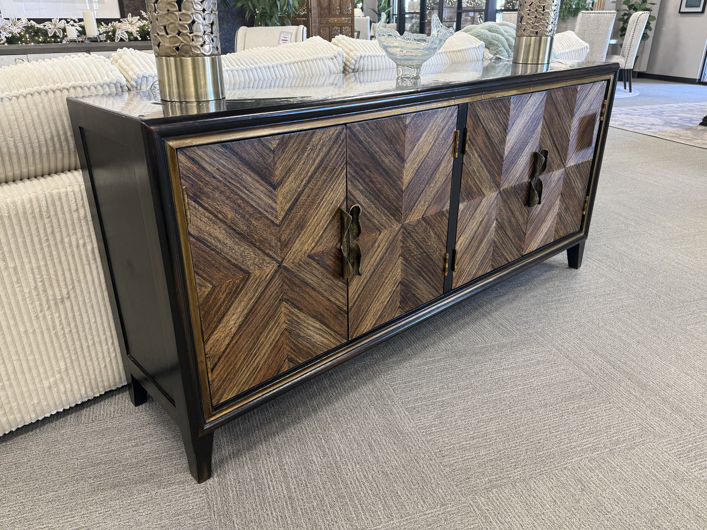 Wood Chevron Buffet