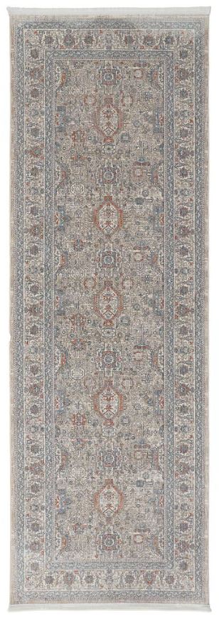 Gray Multicolored Runner Rug