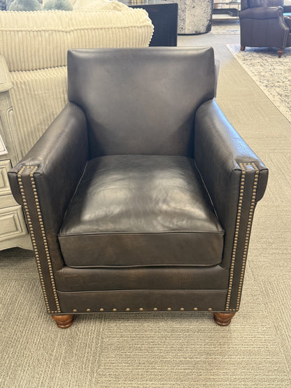 Stationary Leather Club Chair