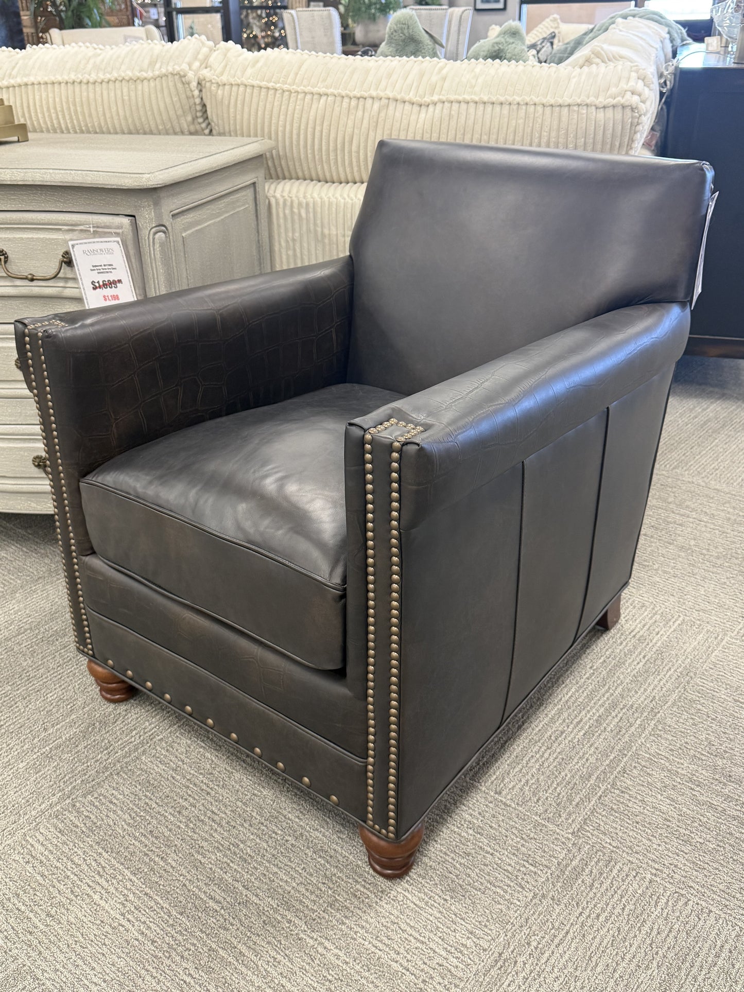 Stationary Leather Club Chair
