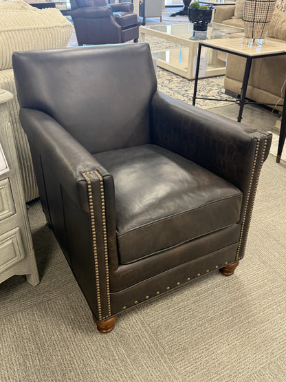 Stationary Leather Club Chair