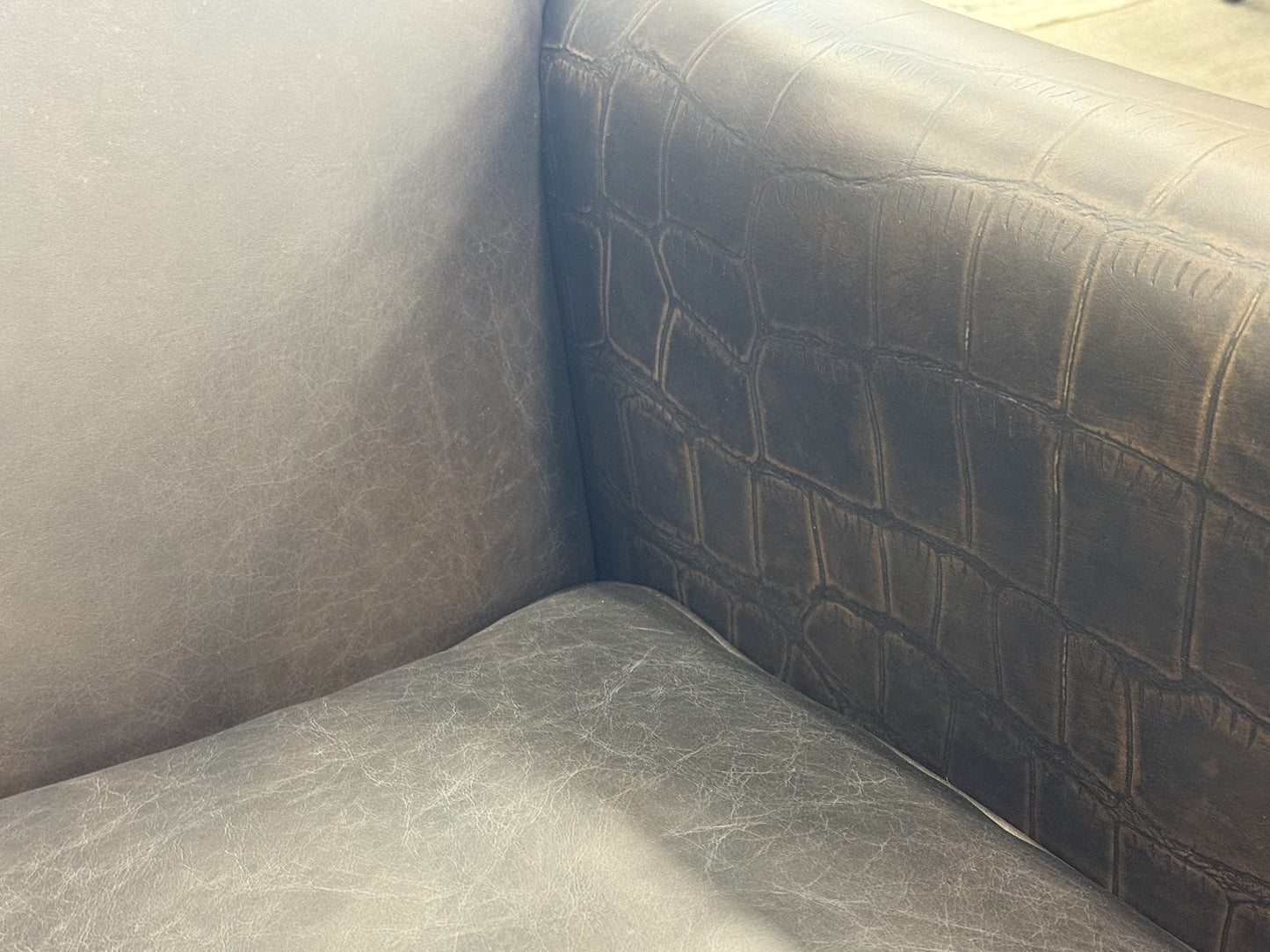 Stationary Leather Club Chair