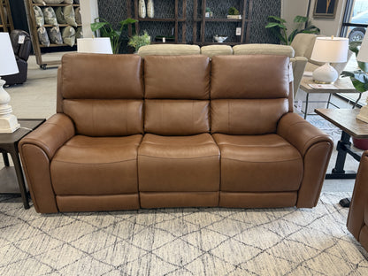 Triple-Power Leather Reclining Sofa