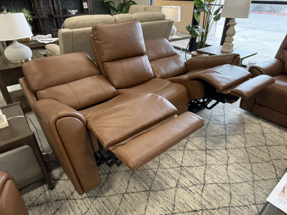 Triple-Power Leather Reclining Sofa