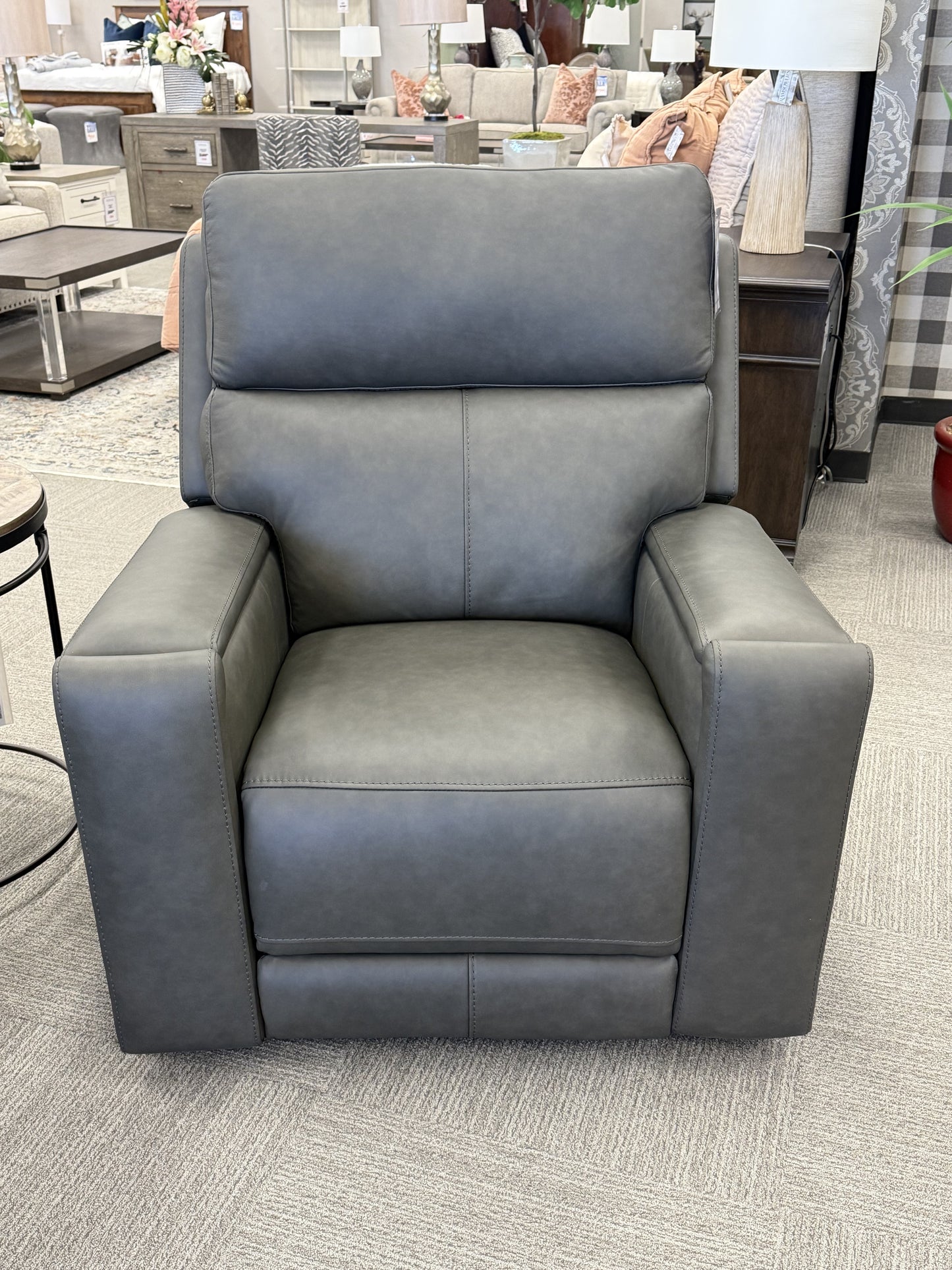 Dual-Power Leather Recliner