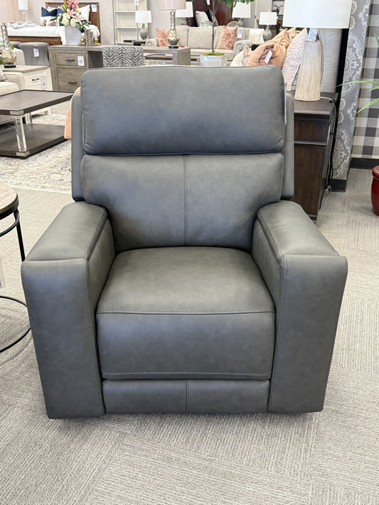 Dual-Power Leather Recliner