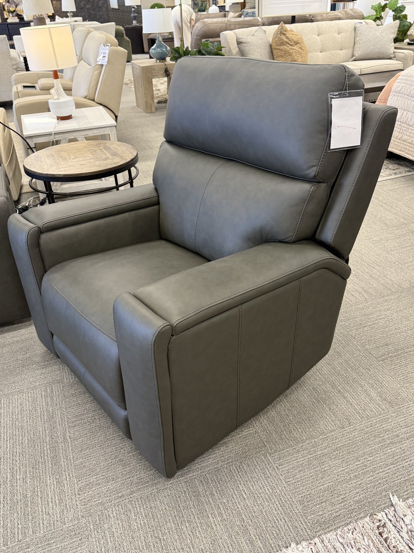 Dual-Power Leather Recliner