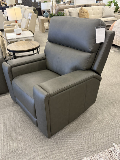 Dual-Power Leather Recliner