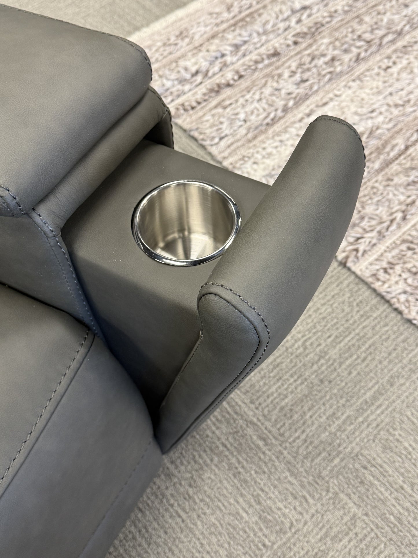 Dual-Power Leather Recliner