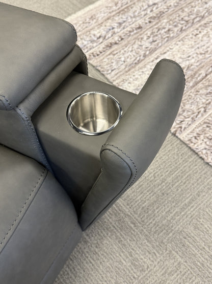 Dual-Power Leather Recliner