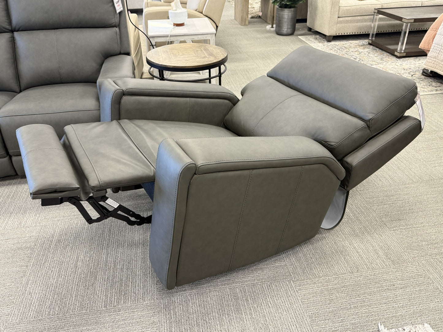 Dual-Power Leather Recliner