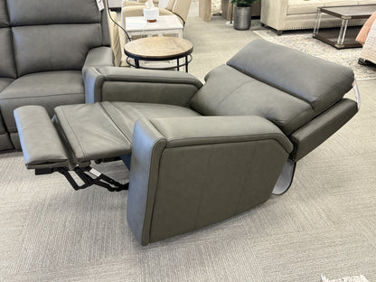 Dual-Power Leather Recliner