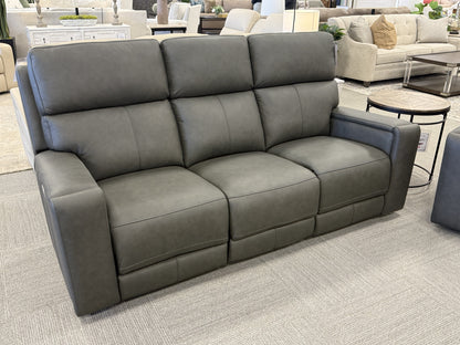 Dual-Power Leather Reclining Sofa