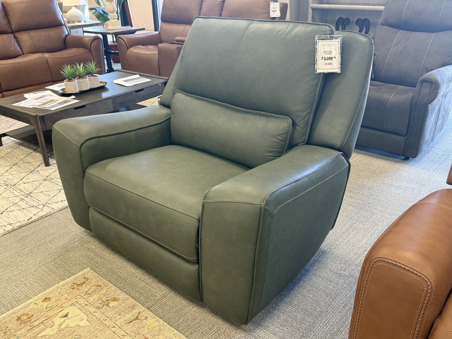 Triple-Power Leather Recliner