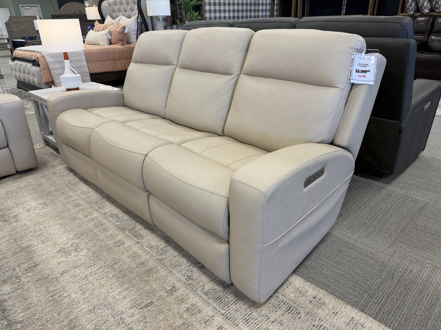 Leather Triple-Power Reclining Sofa