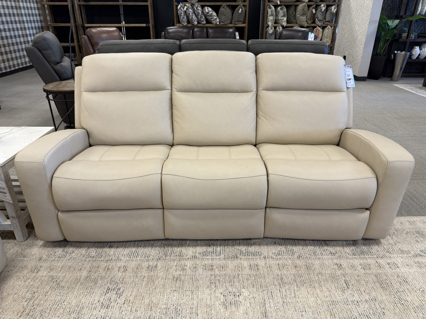 Leather Triple-Power Reclining Sofa