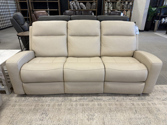 Leather Triple-Power Reclining Sofa